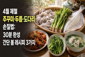 4월 제철 주꾸미·두릅·도다리 손질법: 30분 완성 간단 봄 레시피 3가지