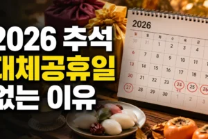 2026 추석 연휴 9월 24~27일: 9월 28일 대체공휴일이 없는 이유