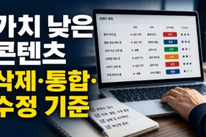 가치가 낮은 콘텐츠로 거절됐다면? 삭제·통합·수정 판단표