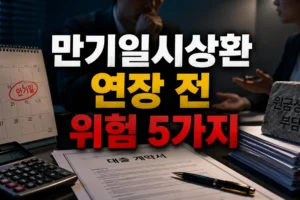 만기일시상환 대출 연장 전 체크: 부담이 커지는 위험 5가지와 대응법
