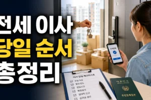 전세 이사 당일 체크리스트: 잔금·열쇠·전입신고 순서 완벽 정리