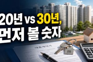 대출기간 20년 vs 30년 비교: 월 상환액보다 먼저 봐야 할 총이자와 잔액