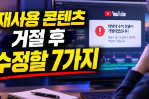 유튜브 재사용 콘텐츠 수익창출 거절 후 수정할 7가지