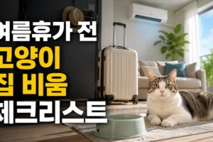 고양이 여름 집 비울 때 체크리스트: 휴가 전 준비부터 여행 중 확인까지