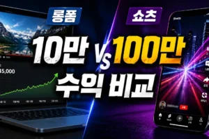 유튜브 롱폼 10만 조회수 vs 쇼츠 100만 조회수: 수익 구조와 계산법 비교