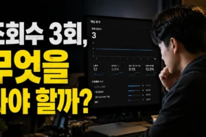새 유튜브 채널 조회수 3회에서 멈췄을 때 먼저 볼 지표 7가지