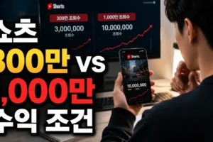유튜브 쇼츠 300만·1,000만 조회수 차이: 수익 창출 조건을 단계별로 정리