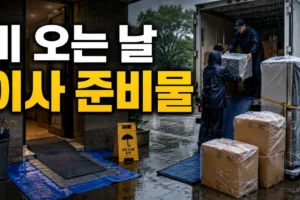 비 오는 날 이사 준비물 총정리｜박스·가전·바닥 젖음 예방 체크리스트