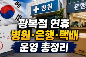 광복절 대체공휴일 병원·은행·택배 운영 여부 총정리
