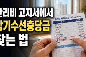 아파트 관리비에서 장기수선충당금 찾는 법: 고지서 확인 항목과 정산 방법