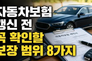 자동차보험 갱신 전 비교할 항목: 보험료보다 먼저 확인할 보장 범위 8가지