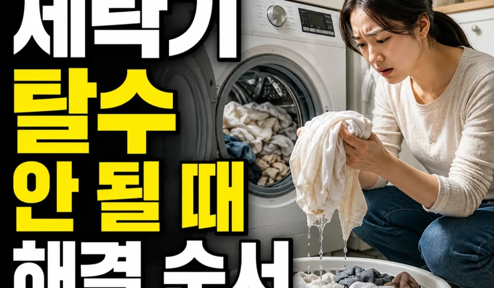 세탁기 탈수가 안 될 때, 빨래 양부터 확인하는 5단계 해결 순서
