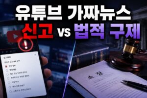 유튜브 가짜뉴스 신고 vs 법적 피해 구제: 삭제 요청·고소·손해배상 차이