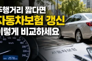 주행거리가 짧다면 자동차보험 갱신 이렇게 비교하세요: 마일리지 특약부터 총보험료까지
