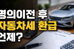 중고차 명의이전 후 자동차세 환급금, 언제 조회되고 언제 받을까?