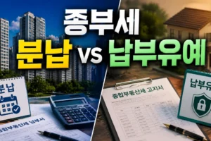 종부세 분납과 납부유예는 다릅니다: 대상·신청 시기·담보 조건 한눈에 비교