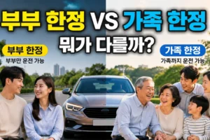부부 한정과 가족 한정 자동차보험 차이: 운전자 범위 선택법