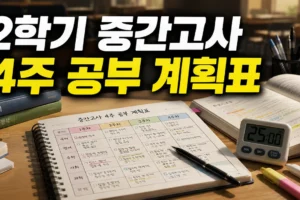 2학기 중간고사 공부 계획표: 4주 완성 일정과 과목별 실천법