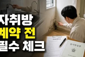 자취방 계약 전 체크리스트: 수압·곰팡이·관리비·등기까지 문제 예방 가이드