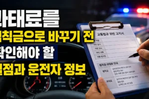 과태료를 범칙금으로 바꾸기 전 확인해야 할 벌점과 운전자 정보