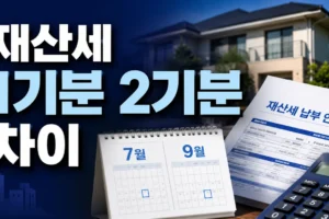 재산세 1기분 2기분 차이: 7월·9월 부과 대상과 납부 기준 비교