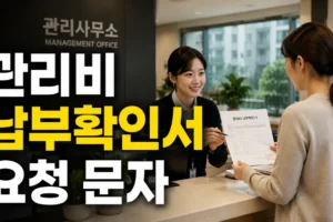 관리사무소에 관리비 납부확인서 요청하는 문자와 확인 항목 총정리