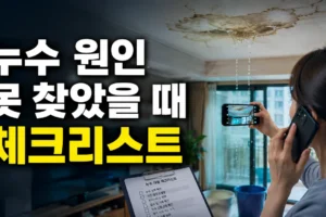 누수 원인을 못 찾았을 때 체크리스트: 관리사무소 연락부터 사진·접수 기록까지