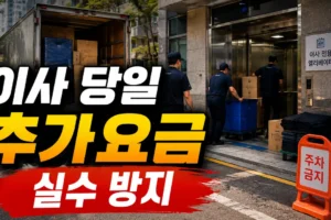 이사 당일 추가요금 항목 총정리: 엘리베이터·주차·인원 비용 실수 방지 체크리스트