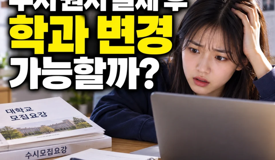 수시 원서 결제 후 학과를 잘못 선택했다면? 수정 가능 여부와 마감 전 체크리스트