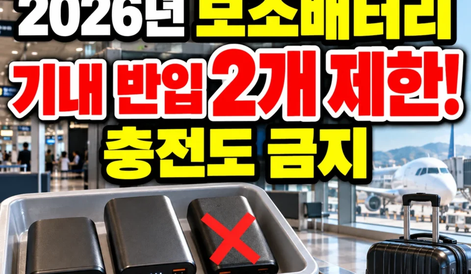 2026년 비행기 보조배터리 기내반입 규정 변경! 4월 20일부터 2개 제한·충전 금지·Wh 계산법