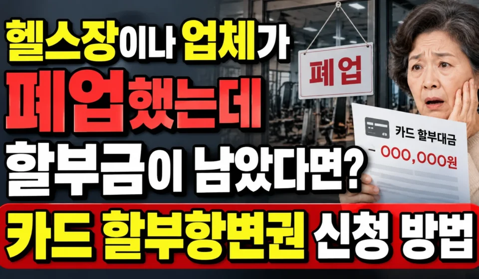 헬스장·업체 폐업 후 카드 할부금이 남았다면? 할부항변권 신청 조건과 방법